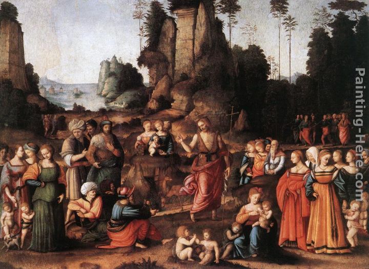 The Preaching of Saint John the Baptist painting - Francesco Ubertini Bacchiacca II The Preaching of Saint John the Baptist art painting
